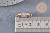 Pendentif connecteur tube cristal de roche naturel fer doré 20mm, pierr naturel, x1 (G0595)