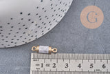 Pendentif connecteur tube howlite doré,tube howlite, howlite naturelle,20mm, x1 (G2818)