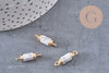 Pendentif connecteur tube howlite doré,tube howlite, howlite naturelle,20mm, x1 (G2818)