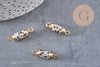 Pendentif connecteur tube jaspe dalmatien doré,tube jaspe,jaspe naturel,20mm, x1 (G1211)