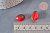 Pendentif coquillage cauri acrylique rouge marbré 19mm, x10 (G1718)