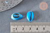 Pendentif coquillage cauri bleu, coquillage naturel,cauri bleu,coquillage bijou,15mm, x5 (G3123)