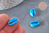 Pendentif coquillage cauri bleu, coquillage naturel,cauri bleu,coquillage bijou,15mm, x5 (G3123)