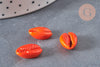 Pendentif coquillage cauri orange, coquillage naturel,cauri orange,coquillage bijou,15mm, x5 (G2902)