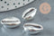 Pendentif coquillage cauris naturel argent 20mm, x5 (G1676)