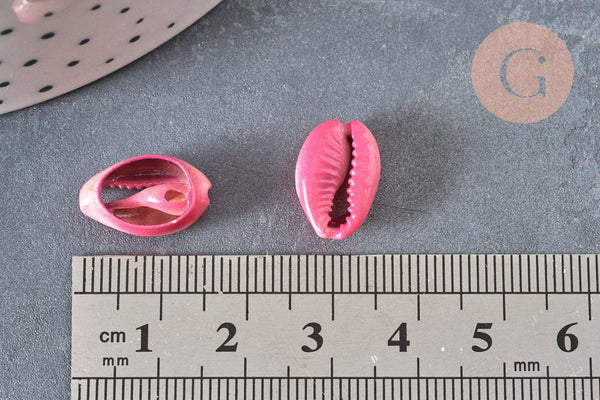 Pendentif coquillage cauris roses, coquillage naturel,cauri rose,coquillage bijou,15mm, x5 (G1530)