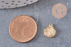 Pendentif coquillage doré 18K, coquillage doré,dorure 18 carats,pendentif doré,coquillage or,création bijoux, 11mm x2 (G3559)