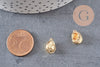 Pendentif coquillage doré 18K,coquillage doré,dorure 18k,coquillage or, 11.5mm x2 (G0160)