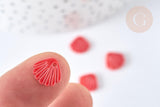 Pendentif coquillage nacre naturelle rouge 10,5mm , coquillage, x5 (G7571)
