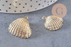 Pendentif coquillage naturel coque doré, fourniture créative, pendentif doré, coquillage or,21-25mm, x1 G3725