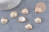 Pendentif coquillage naturel coque doré,pendentif doré, création bijoux, coquillage bijou,coquillage or,22-29mm, x 2,G3088