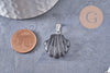 Pendentif coquillage pierre naturelle et de synthèse laiton platine 22-25mm, x1 (G10344)