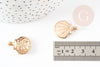 Pendentif coquillage zamacdoré rose beige 24.5mm, pendentif coquillage pour création bijoux, x2 G0223