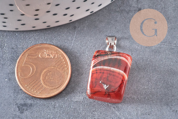 Pendentif cornaline support acier,Pendentif bijoux pierre naturelle, cornaline naturelle,création bijoux,35mm, x1, G3900