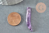 Pendentif corne améthyste,creation bijou, Pendentif bijoux,pendentif pierre, amethyste naturelle, pierre non percee,38mm, x1 (G1298)