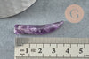 Pendentif corne améthyste,creation bijou, Pendentif bijoux,pendentif pierre, amethyste naturelle, pierre non percee,38mm, x1 (G1298)
