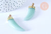 Pendentif corne aventurine 49mm,pendentif bijoux, pendentif aventurine naturelle, pendentif pierre, x1 (G8004)