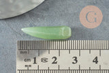 Pendentif corne aventurine, creation bijou, pendentif bijou pierre,pierre naturelle, aventurine naturel, pendentif collier, 21mm, x1 (G2753)