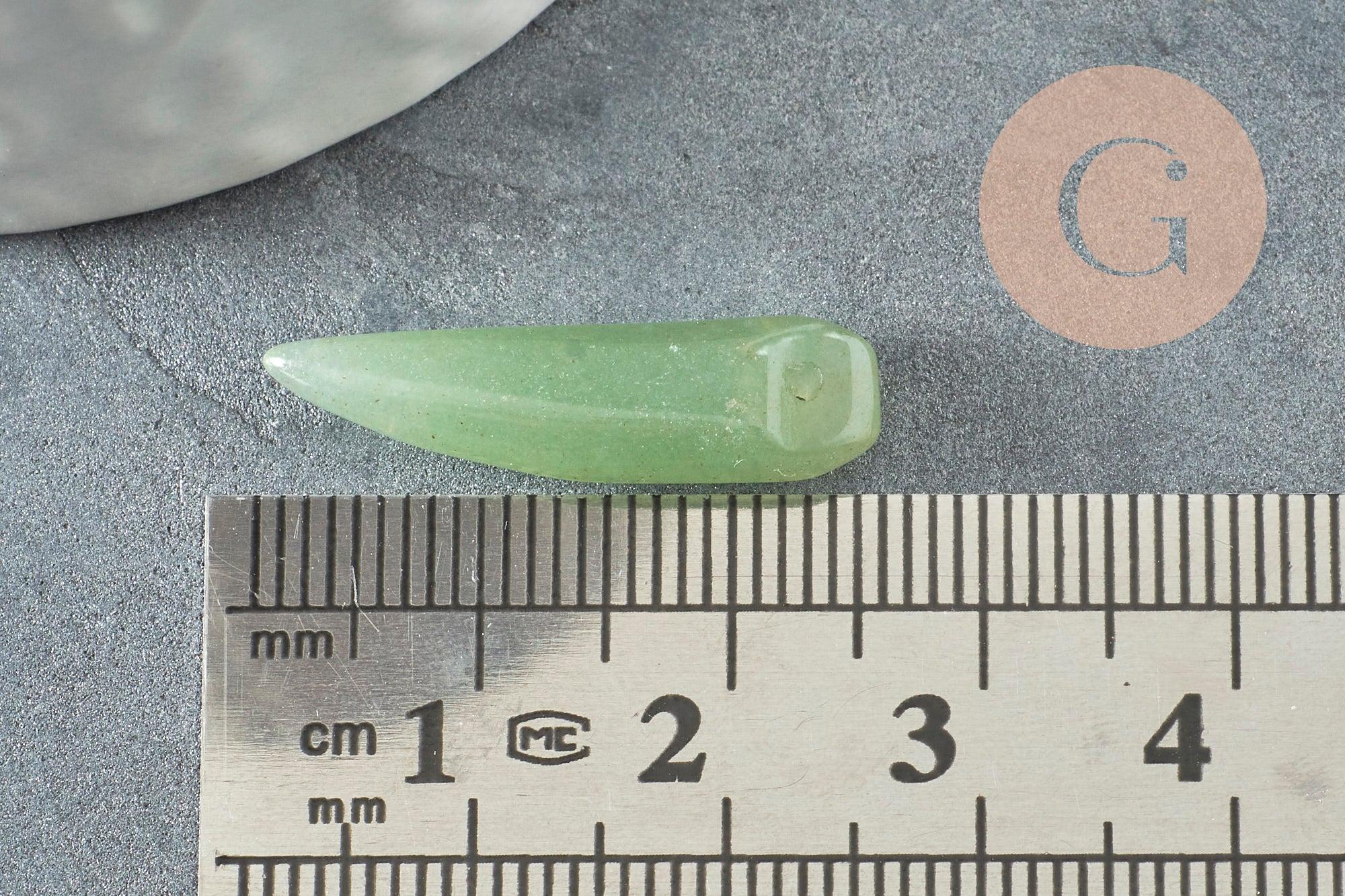 Pendentif corne aventurine, creation bijou, pendentif bijou pierre,pierre naturelle, aventurine naturel, pendentif collier, 21mm, x1 (G2753)