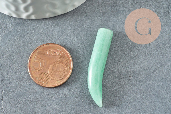 Pendentif corne aventurine, creation bijou pierre pendentif pierre,pierre naturelle, aventurine naturel, pierre non percée,38mm, x1 (G2904)