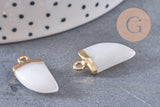 Pendentif corne jade blanc,pendentif bijoux, jade naturel,jade blanc,pendentif jade,21mm, x1 (G0834)