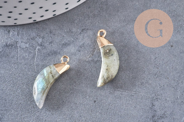 Pendentif corne labradorite, pierre, pendentif pierre,labradorite naturelle ,26mm, x1 (G0722)