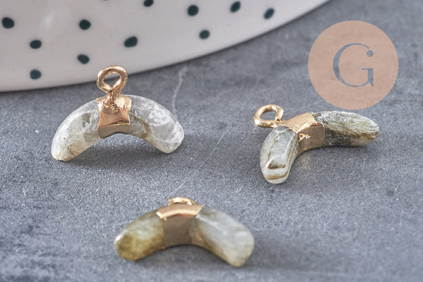 Pendentif corne labradorite,pendentif bijoux,lune labradorite,labradorite naturelle,21mm x1 (G0927)