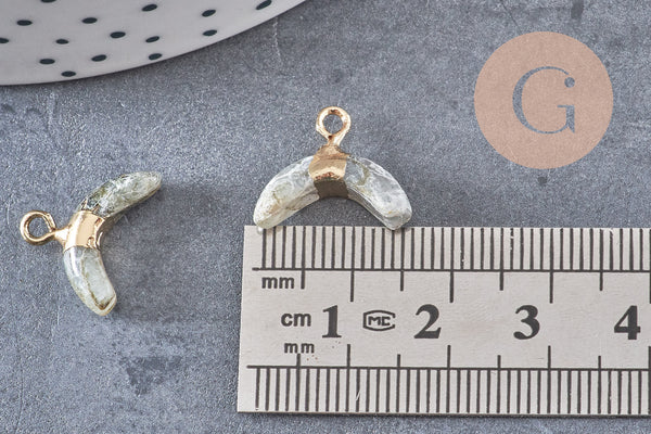 Pendentif corne labradorite,pendentif bijoux,lune labradorite,labradorite naturelle,21mm x1 (G0927)