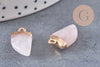 Pendentif corne quartz rose,pendentif bijoux, quartz rose naturel, pendentif jade,21mm, x1 (G1513)