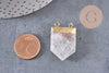Pendentif cristal hexagone, pendentif bijoux,pendentif pierre,quartz transparent naturel,28mm x1 (G2485)