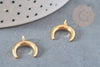 Pendentif croissant lune acier 304 inoxydable doré 16.5mm, pendentif sans nickel pour création bijoux, x2 G2628