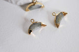 Pendentif croissant lune labradorite or,pendentif bijoux,lune labradorite naturelle,18mm, x1 (G0519)