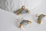 Pendentif croissant lune labradorite or,pendentif bijoux,lune labradorite naturelle,18mm, x1 (G0519)