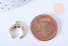 Pendentif croissant lune laiton doré 18k 16mm (G6257)