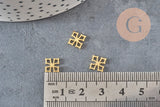 Pendentif croix acier 304 doré inoxydable 10mm, x1 (G11361)-Breloques et pendentifs-Gingerlily Perles