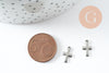 Pendentif croix acier 304 inoxydable doré 12mm, x10 (G9827)