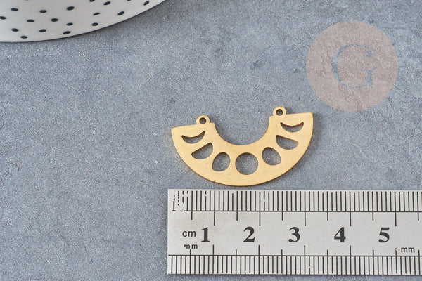 Pendentif demi-cercle géométrique acier 201 inoxydable dore 32mm ,breloque acier inoxydable doré pour création bijoux, x1 G5731