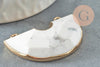 Pendentif demi-cercle howlite naturel fer doré 41mm,pendentif bijoux pierrenaturelle, création bijoux, x1 G1388
