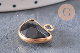 Pendentif demi-cercle jade noir, pendentif bijoux, pendentif pierre,jade naturel,pendentif pierre, pendentif,13.5mm, x1, G0842