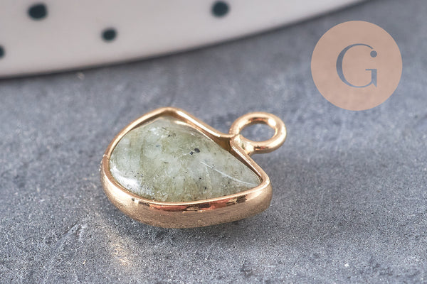 Pendentif demi-cercle labradorite, pendentif bijoux, pendentif pierre,labradorite naturelle,pendentif pierre ,13.5mm, x1-G1085