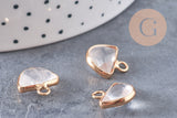 Pendentif demi cristal de roche,pendentif bijoux, pendentif pierre,quartz transparent naturel,pendentif quartz,13.5m, x1, G2339