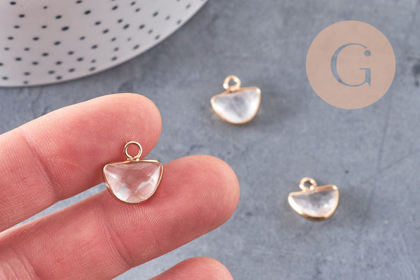 Pendentif demi cristal de roche,pendentif bijoux, pendentif pierre,quartz transparent naturel,pendentif quartz,13.5m, x1, G2339