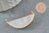 Pendentif demi-lune Cristal de roche naturel laiton doré 32mm,creation bijou pierre naturelle, x1 G0164