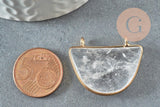 Pendentif demi-lune cristal de roche naturel 32mm,creation bijou,pendentif pierre naturelle, cristal naturel, x1 G0855