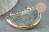 Pendentif demi-lune labradorite naturelle laiton doré 32mm,creation bijou, Pendentif bijoux,pendentif pierre, pierre naturelle,labradorite nature,36mm, x1 G2660