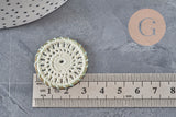 Colgante de encaje de ganchillo, joyería de encaje boho, colgante de latón dorado, flor de encaje dorado, creación de joyas, x 5.30mm-G2301