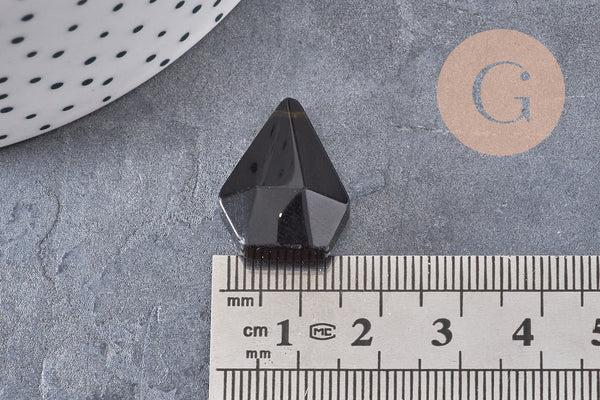 Pendentif diamant obsidienne, fournitures créatives, pendentif pierre, obsidienne naturelle,création bijoux, pierre naturelle, 29mm, x1, G3546