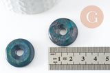 Pendentif donut Quartz vert naturel teinté 25mm, x1 (G3984)