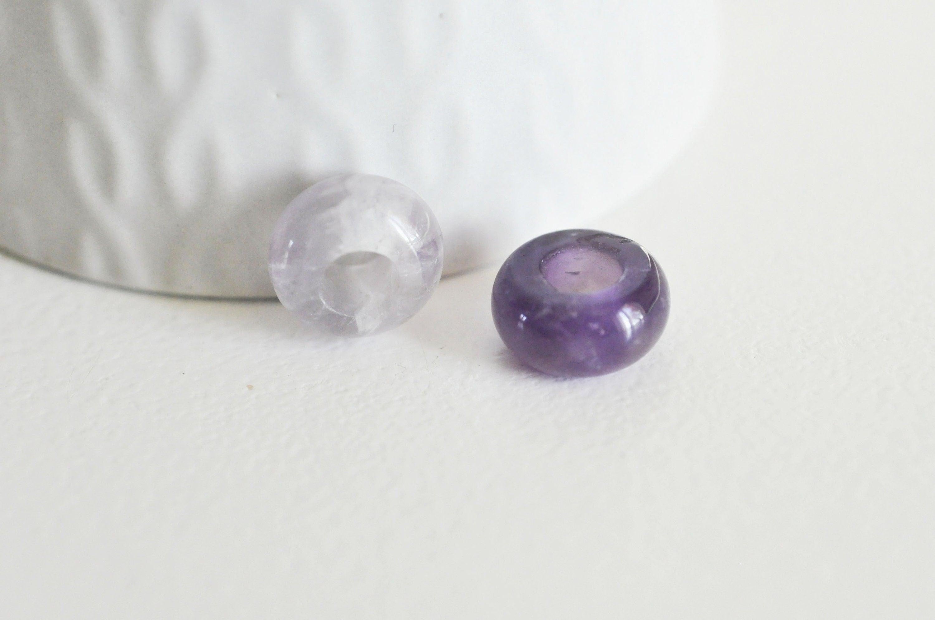 Pendentif donut améthyste naturelle 14mm, x2 (G3143)