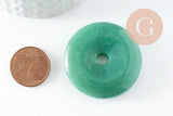 Pendentif donut aventurine verte naturelle 40mm, x1 (G4326)